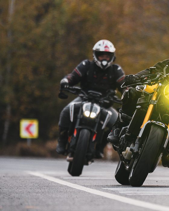 Slide 1 of a carousel post split with Image Splitter: motorcycle front wheel
